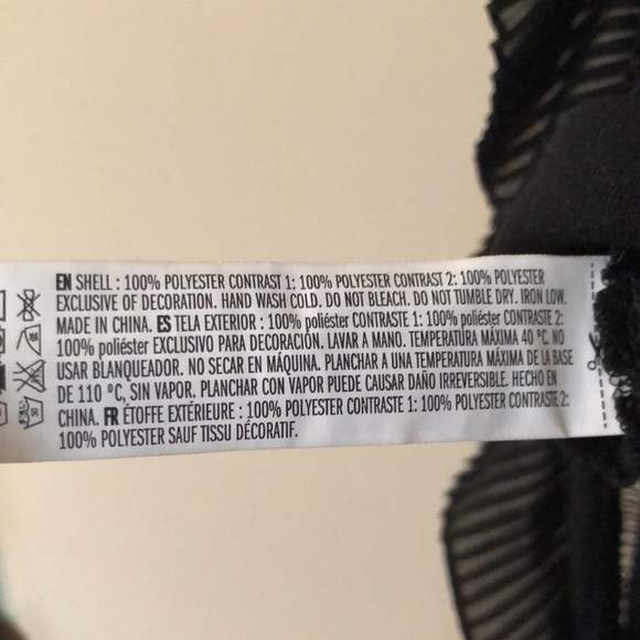 Endless Rose Black Sheer Knit Long Sleeve Top with Ruffle Size Small - Picture 8 of 9